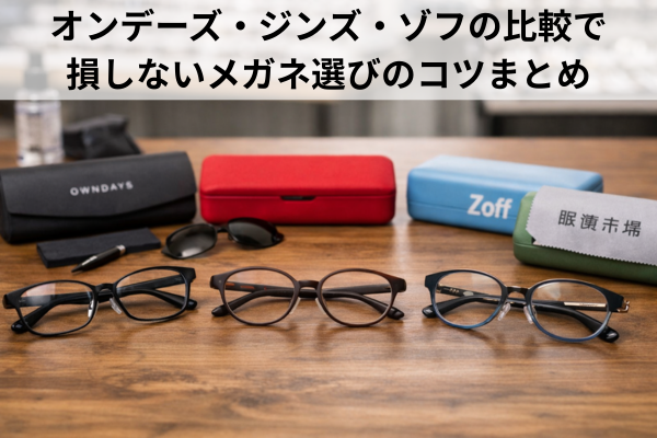 オンデーズ・ジンズ・ゾフの比較で損しないメガネ選びのコツまとめ