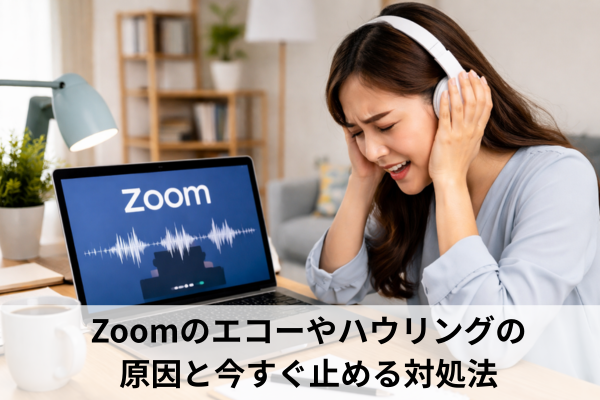 Zoomのエコーやハウリングの原因と今すぐ止める対処法