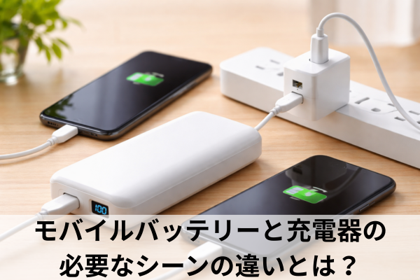 モバイルバッテリーと充電器の必要なシーンの違いとは？