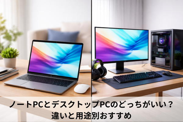 ノートPCとデスクトップPCのどっちがいい？違いと用途別おすすめ
