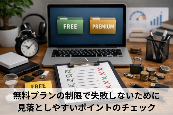 無料プランの制限で失敗しないために見落としやすいポイントのチェック