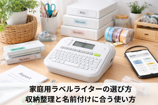 家庭用ラベルライターの選び方｜収納整理と名前付けに合う使い方