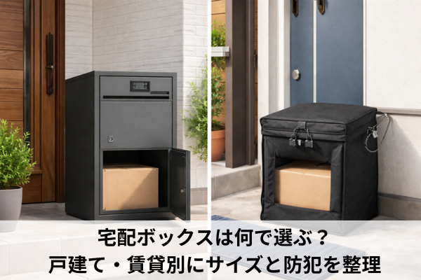 宅配ボックスは何で選ぶ？戸建て・賃貸別にサイズと防犯を整理