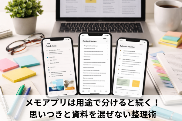 メモアプリは用途で分けると続く！思いつきと資料を混ぜない整理術