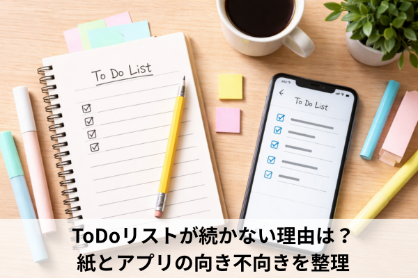 ToDoリストが続かない理由は？紙とアプリの向き不向きを整理
