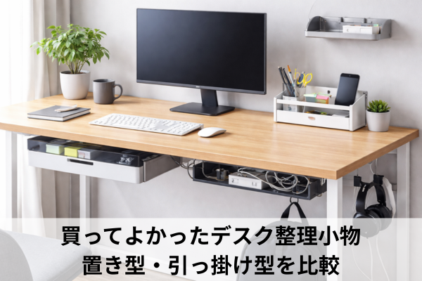 買ってよかったデスク整理小物｜置き型・引っ掛け型を比較