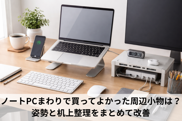 ノートPCまわりで買ってよかった周辺小物は？姿勢と机上整理をまとめて改善