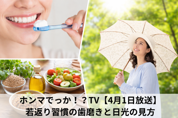 ホンマでっか！？TV【4月1日放送】若返り習慣の歯磨きと日光の見方