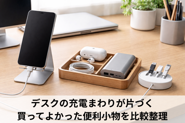 デスクの充電まわりが片づく買ってよかった便利小物を比較整理