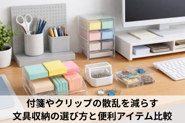 付箋やクリップの散乱を減らす文具収納の選び方と便利アイテム比較